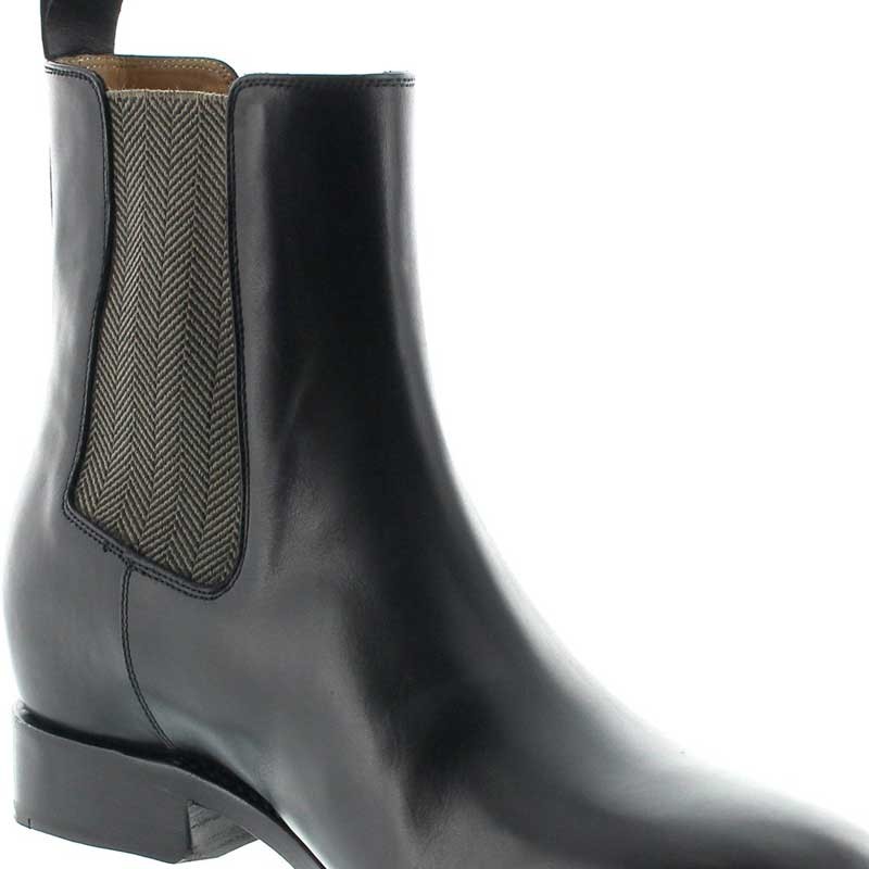 Height Increasing Boots Men - Black - Full grain calf leather - +2.4'' / +6 CM - Foggia - Mario Bertulli