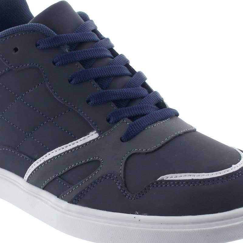 Height Increasing Sports Shoes Men - Blue - Leather / Fabric - +2.2'' / +5,5 CM - Procida - Mario Bertulli