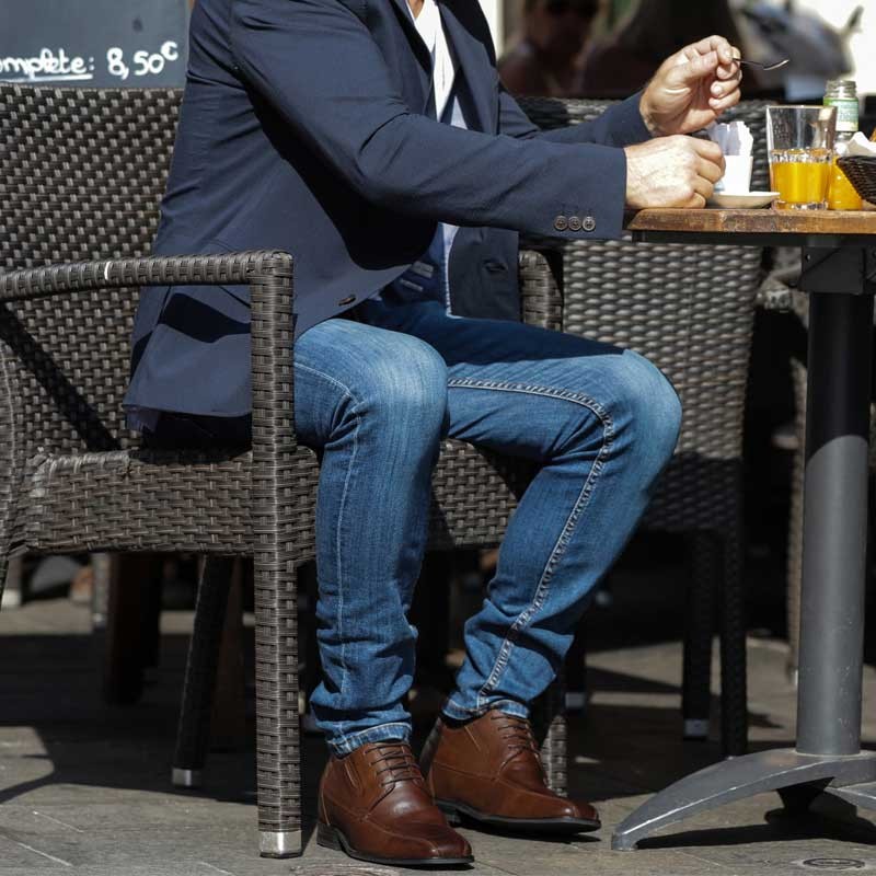 Height Increasing Derby Shoes Men - Brown - Leather - +2.4'' / +6 CM - Sepino - Mario Bertulli