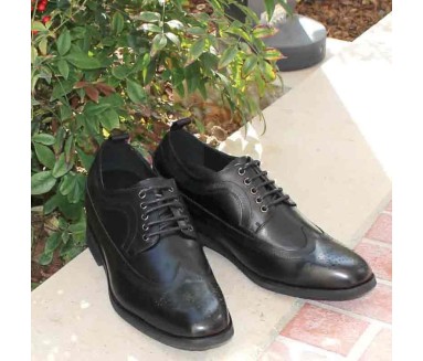 Height Increasing Derby Shoes Men - Black - Leather - +3.0'' / +7,5 CM - Gargano - Mario Bertulli