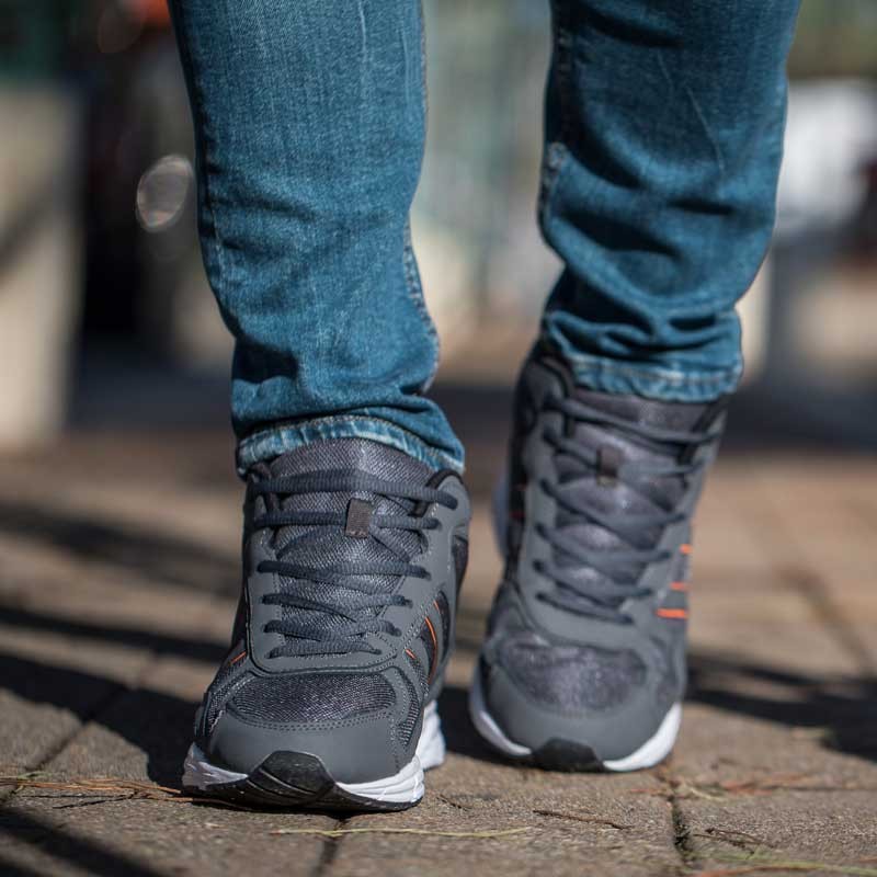Height Increasing Sports Shoes Men - Grey - Leather/mesh - +2.8'' / +7 CM - Ala - Mario Bertulli