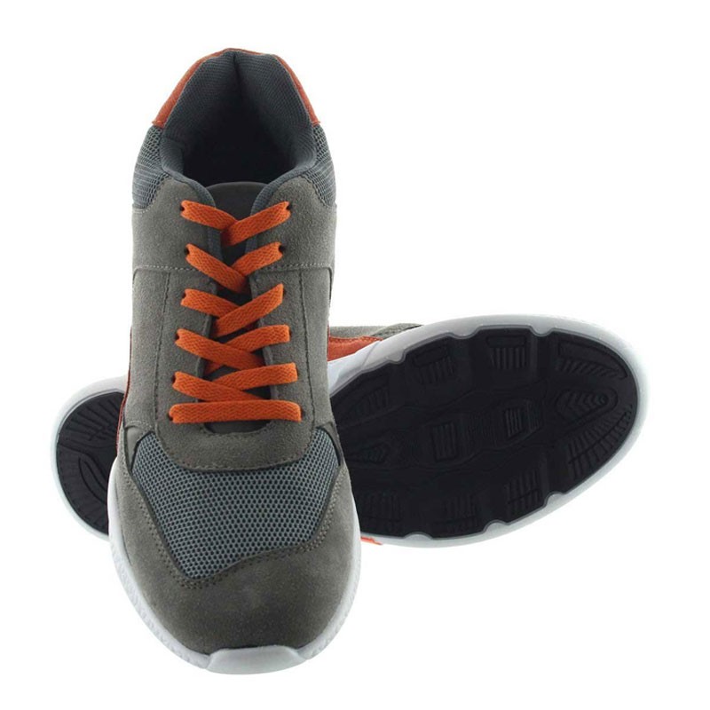 Height Increasing Sports Shoes Men - Grey - Nubuck/mesh - +2.8'' / +7 CM - Vieste - Mario Bertulli