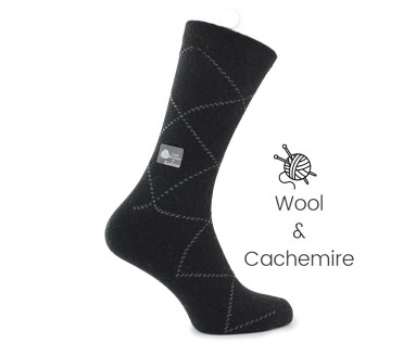 Black wool/cashmere socks - Cashmere Socks from Mario Bertulli - specialist in height increasing shoes