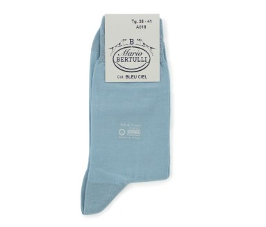 Blue sky Scottish lisle thread socks - Scottish Lisle Cotton Socks from Mario Bertulli - specialist in height increasing shoes
