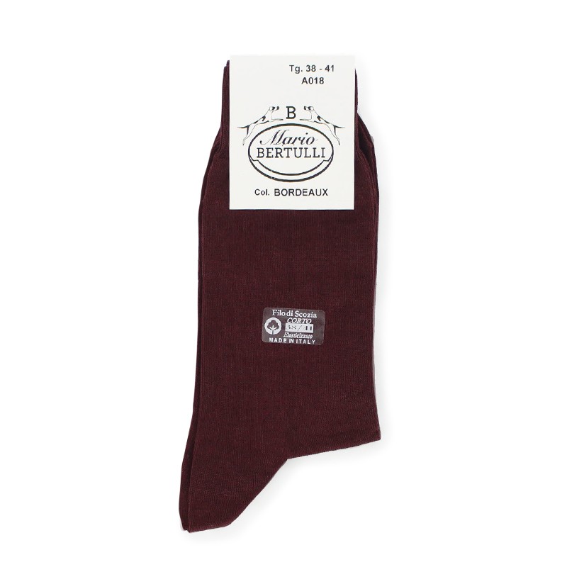 Bordeaux Scottish lisle thread socks - Scottish Lisle Cotton Socks from Mario Bertulli - specialist in height increasing shoes