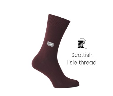 Bordeaux Scottish lisle thread socks - Scottish Lisle Cotton Socks from Mario Bertulli - specialist in height increasing shoes