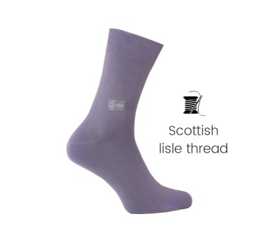 Lavender Scottish lisle thread socks - Scottish Lisle Cotton Socks from Mario Bertulli - specialist in height increasing shoes