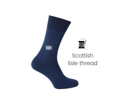 Blue sea Scottish lisle thread socks - Scottish Lisle Cotton Socks from Mario Bertulli - specialist in height increasing shoes