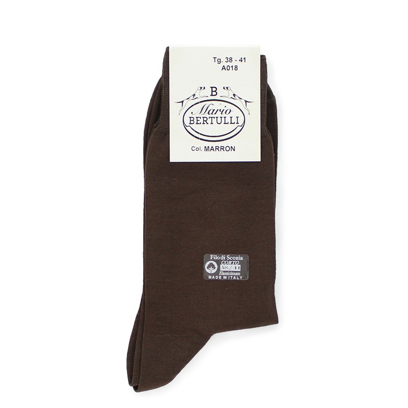 Brown Scottish lisle thread socks - Scottish Lisle Cotton Socks from Mario Bertulli - specialist in height increasing shoes