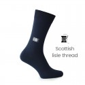 Dark blue Scottish lisle thread socks - Scottish Lisle Cotton Socks from Mario Bertulli - specialist in height increasing shoes