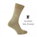 Beige/grey Scottish lisle thread socks - Scottish Lisle Cotton Socks from Mario Bertulli - specialist in height increasing shoes
