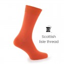Orange Scottish lisle thread socks - Scottish Lisle Cotton Socks from Mario Bertulli - specialist in height increasing shoes