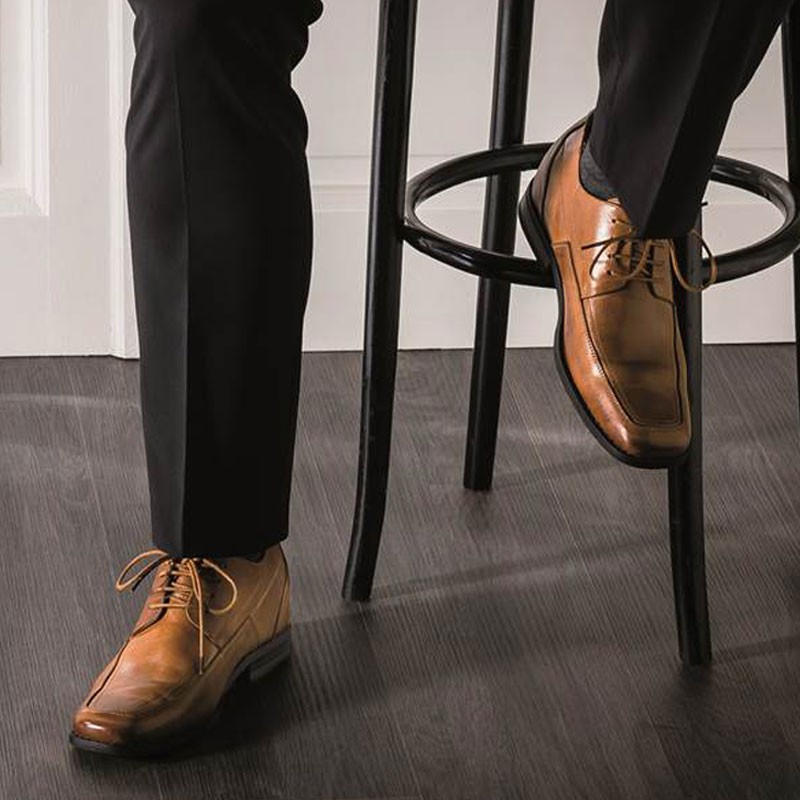 Height Increasing Derby Shoes Men - Brown - Leather - +2.4'' / +6 CM - Brighton - Mario Bertulli