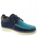 Pistoia Elevator Shoes Navy blue/turquoise +2.2''