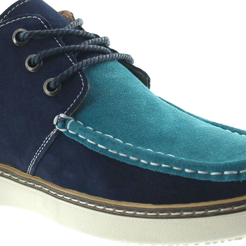 Pistoia Elevator Shoes Navy blue/turquoise +2.2''
