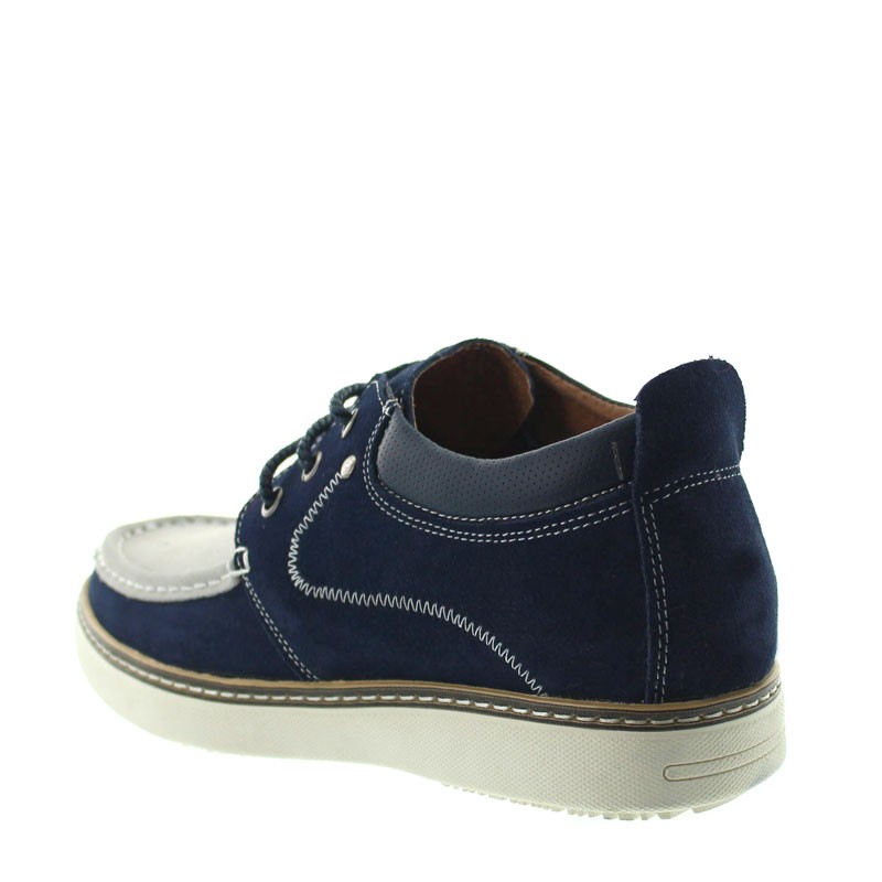 Pistoia Elevator Shoes Navy blue/grey +2.2''