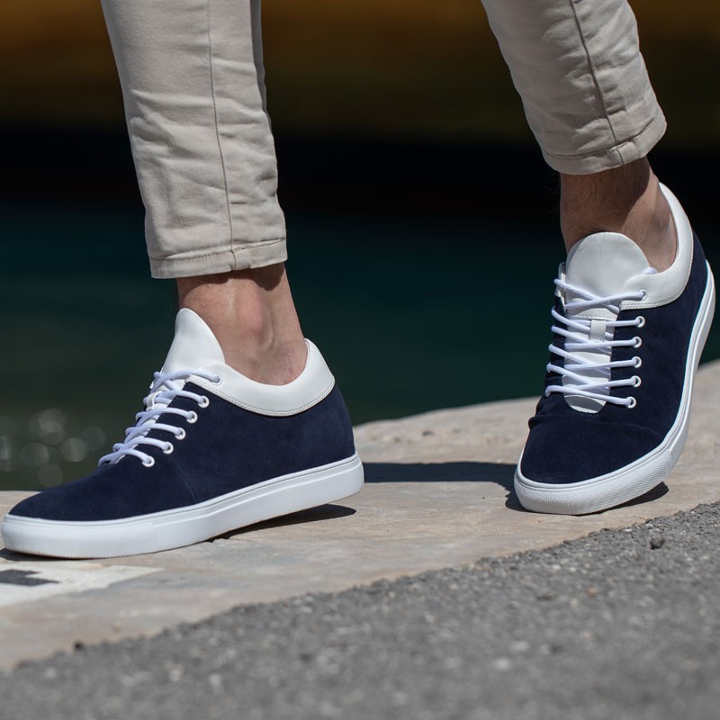 werkzaamheid Worden bout Dolcedo height increasing sneaker navy blue/white +2.4" - mario bertulli