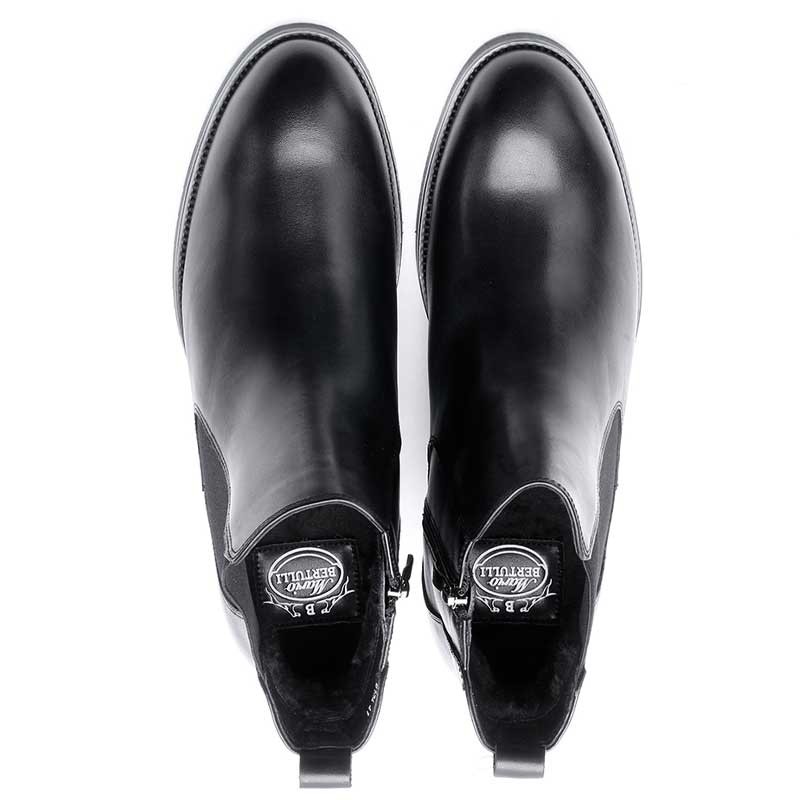 Prata Elevator fur-lined Boots Black +3.1''