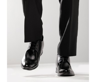Atessa men's black shoes with lifts +2.8''