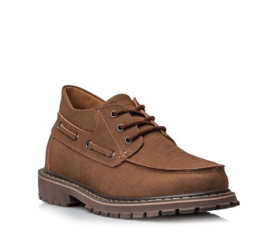 Height Increasing Boat Shoes | Brown +2.6" | Mario Bertulli