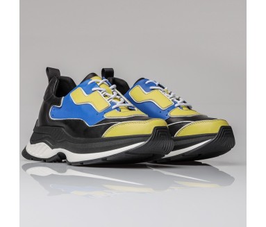 Luni height increasing sneaker Blue/green +2.8" - mario bertulli