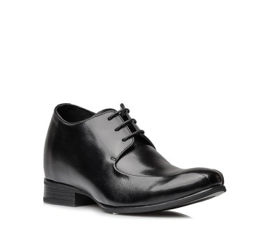 Atessa men's black shoes with lifts +2.8''