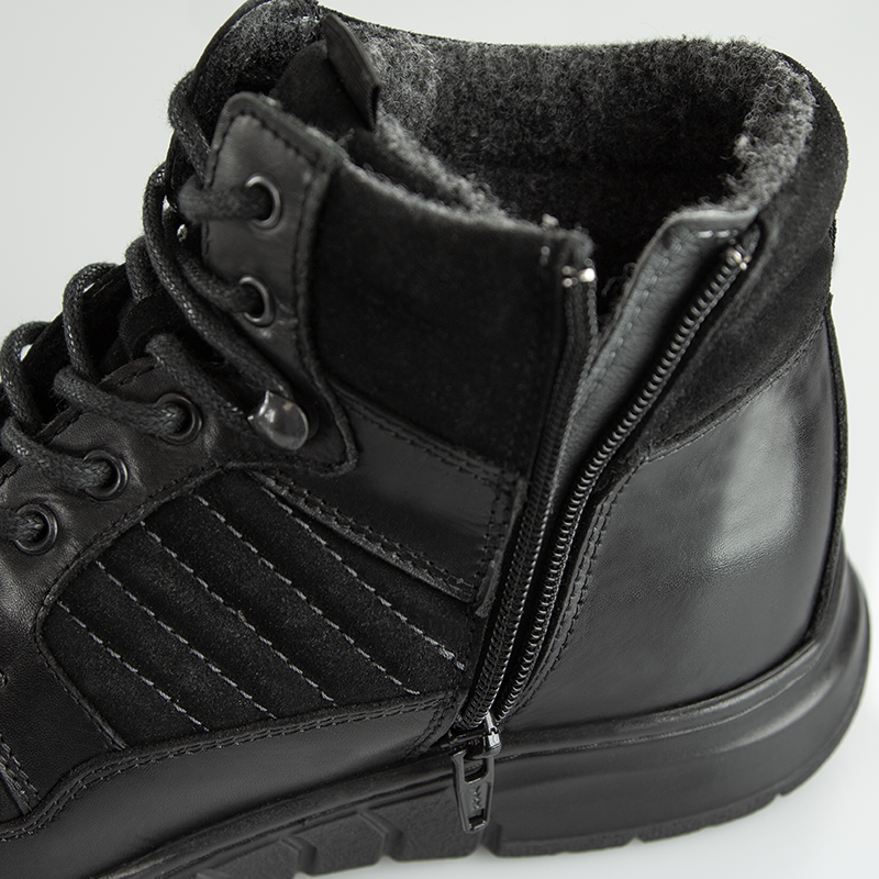 Men’s wedge ankle boots | Black +6.5 cm | Mario Bertulli