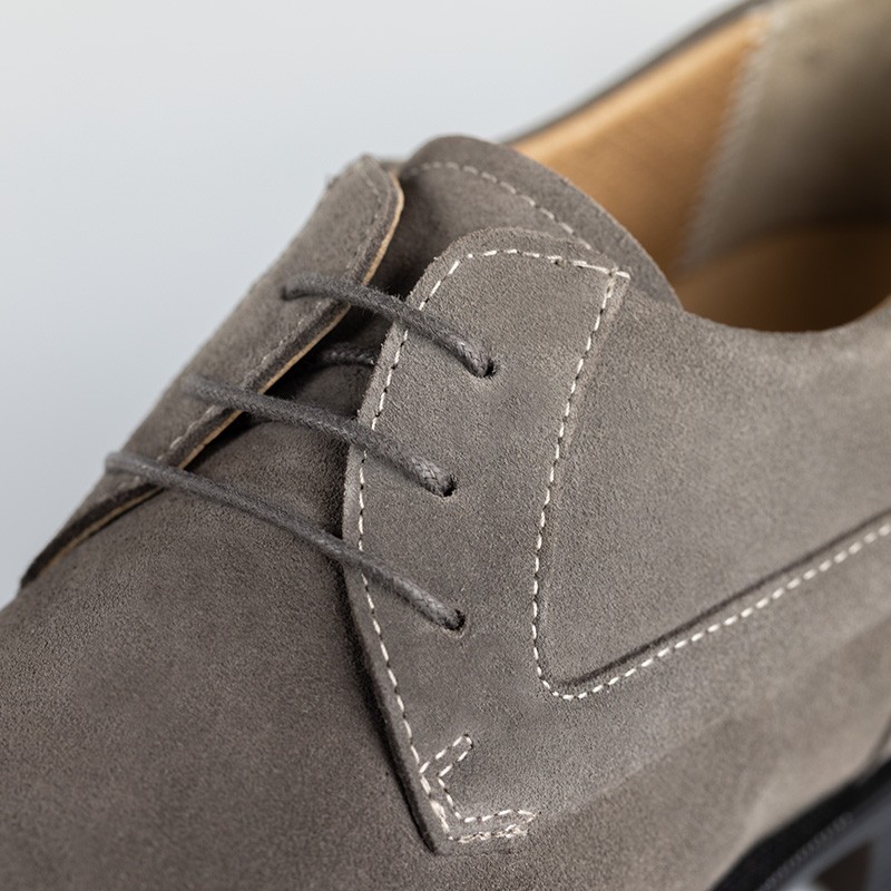 Trieste grey nubuck leather height increasing shoes +2.6''