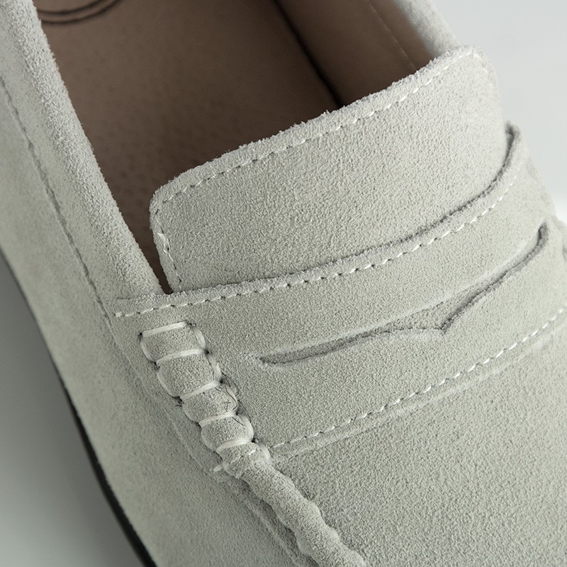 Cagliari Elevator Loafer Shoes Light Grey +2.2''