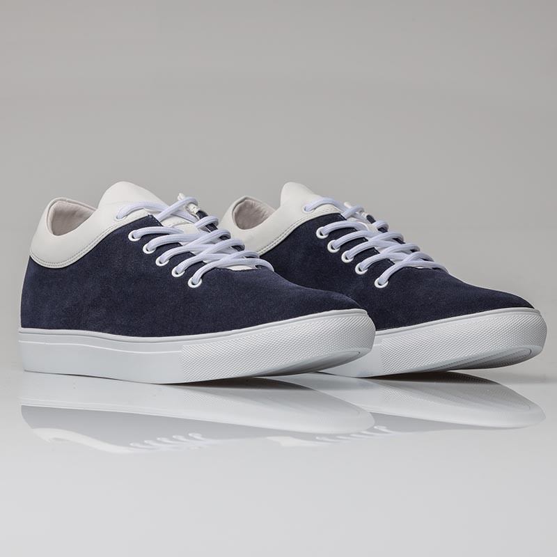 Dolcedo height increasing sneaker navy blue/white +2.4" - mario bertulli