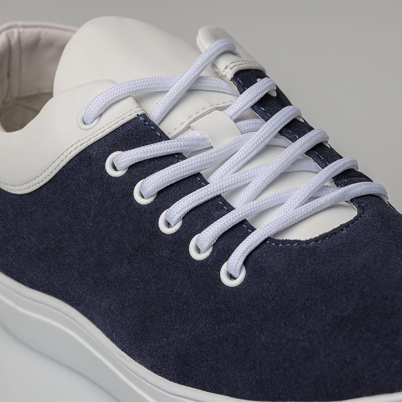 Dolcedo height increasing sneaker navy blue/white +2.4" - mario bertulli