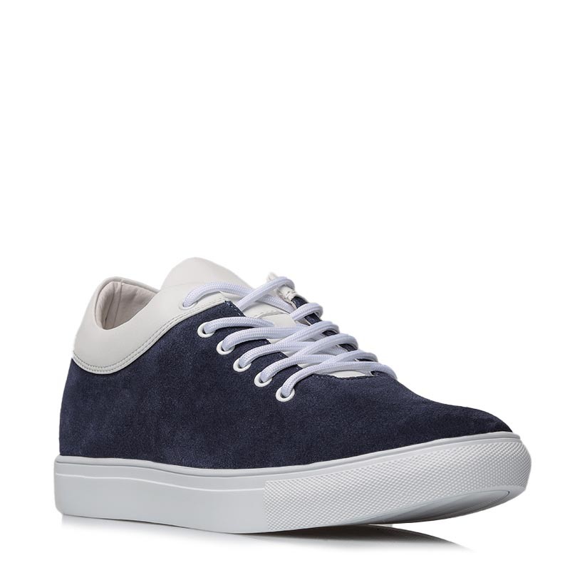 Dolcedo height increasing sneaker navy blue/white +2.4" - mario bertulli