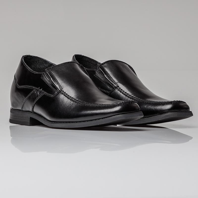 Dover loafer black elevator moccasins +2.4''