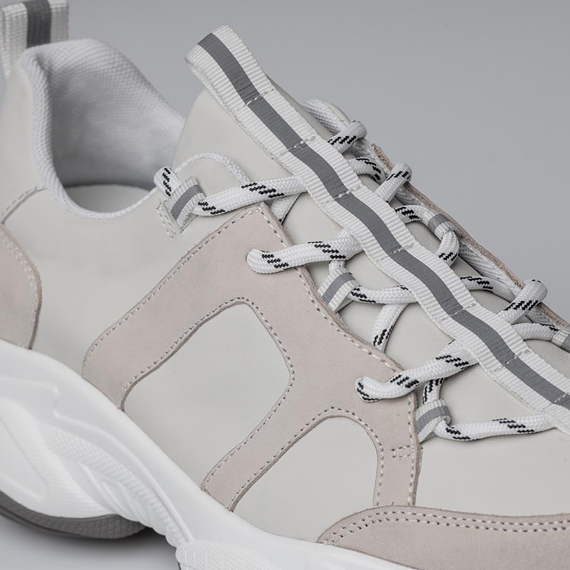 Sarzana height increasing sneaker Off-white +2.8" - mario bertulli