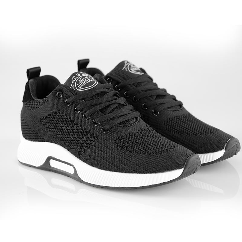 Men's Height-Boosting Sneakers | black +5.5cm | Mario Bertulli