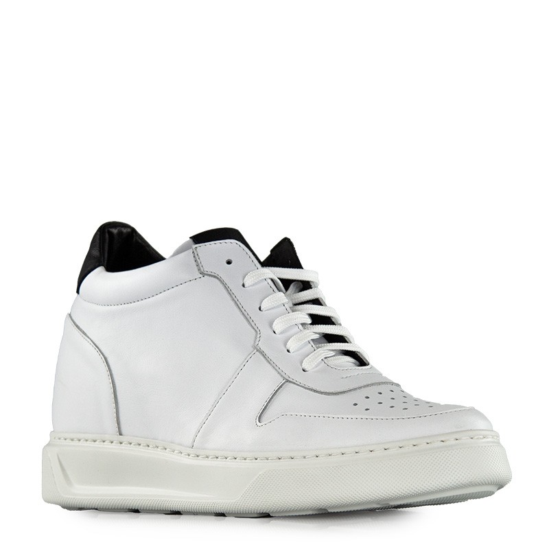 Sienna height increasing sneaker white +3.0" | Mario Bertulli