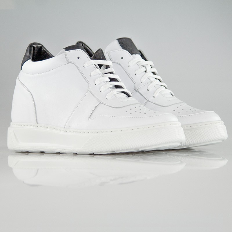 Sienna height increasing sneaker white +3.0" | Mario Bertulli