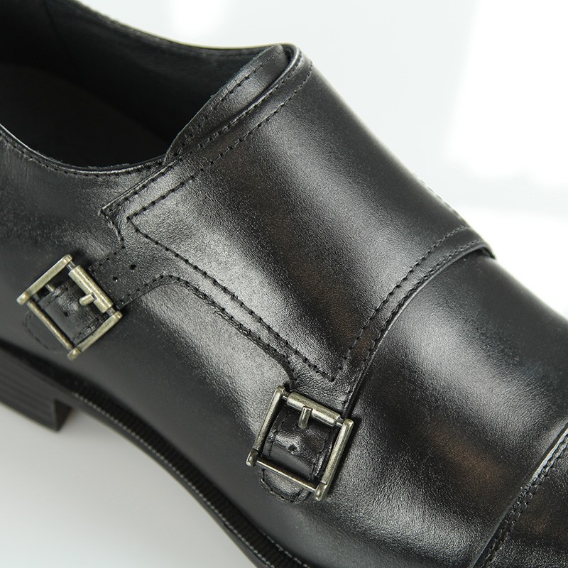 Atessa men's black shoes with lifts +2.8''