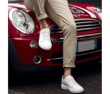 Modica height increasing sneaker white +2.4" | Mario Bertulli