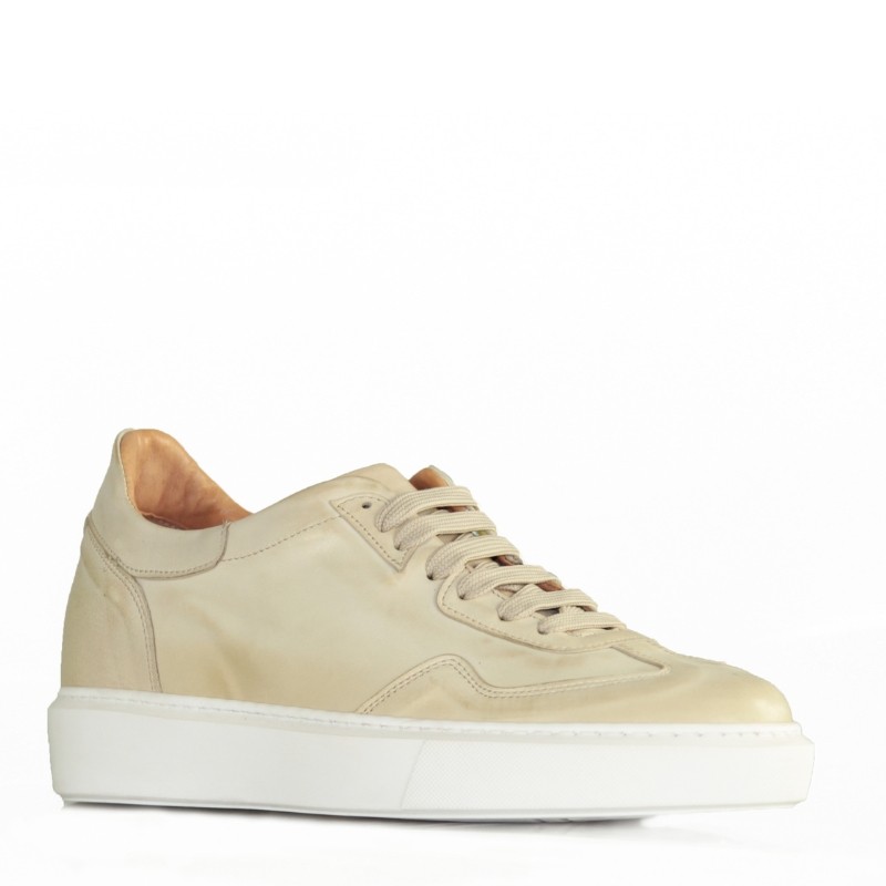 Elevator sneaker | Genova beige +6 cm | Mario Bertulli