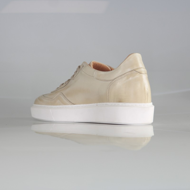 Elevator sneaker | Genova beige +6 cm | Mario Bertulli