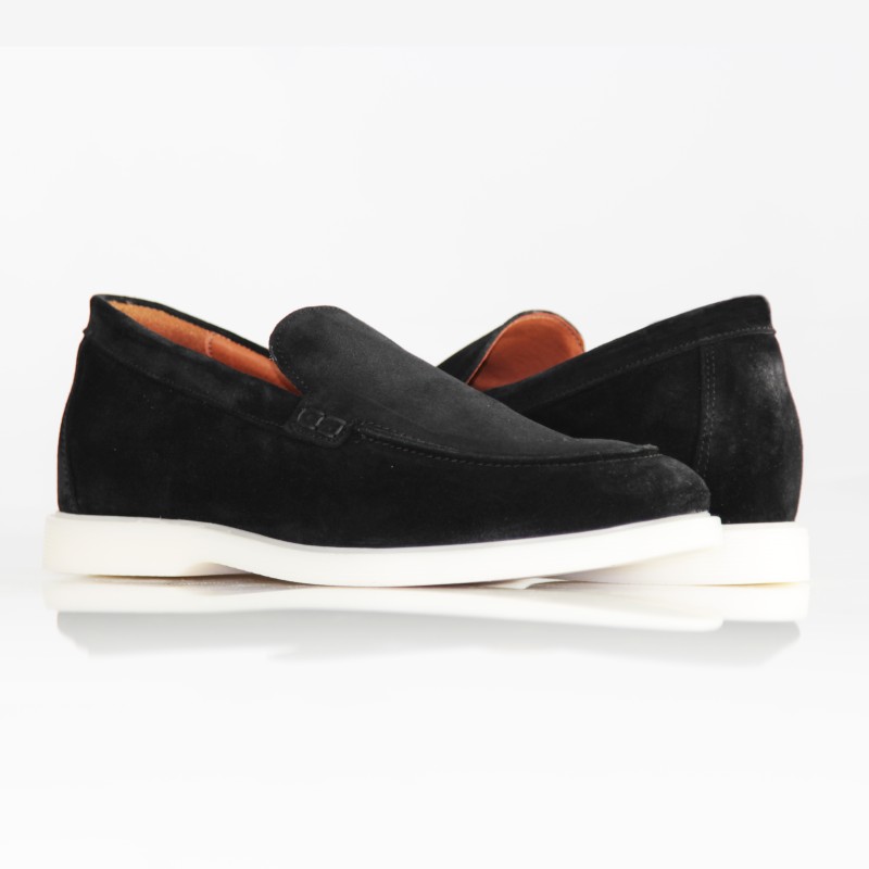 Positano Black Height-Increasing Loafers +5cm