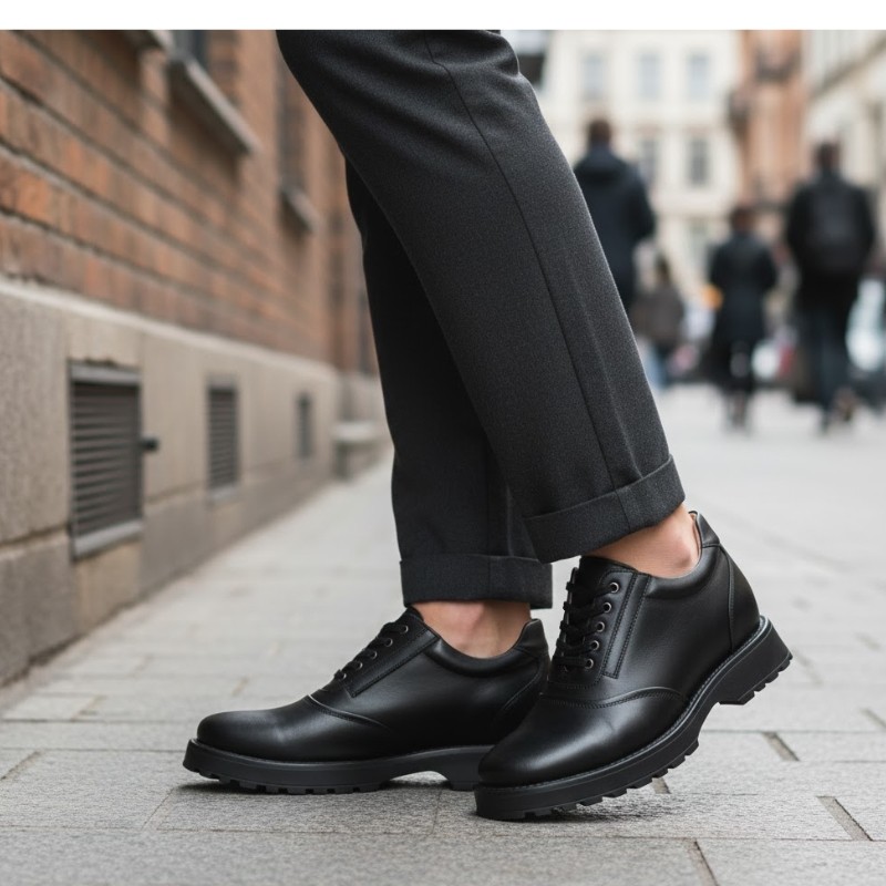 Osimo elevated men's black shoes +3.6''