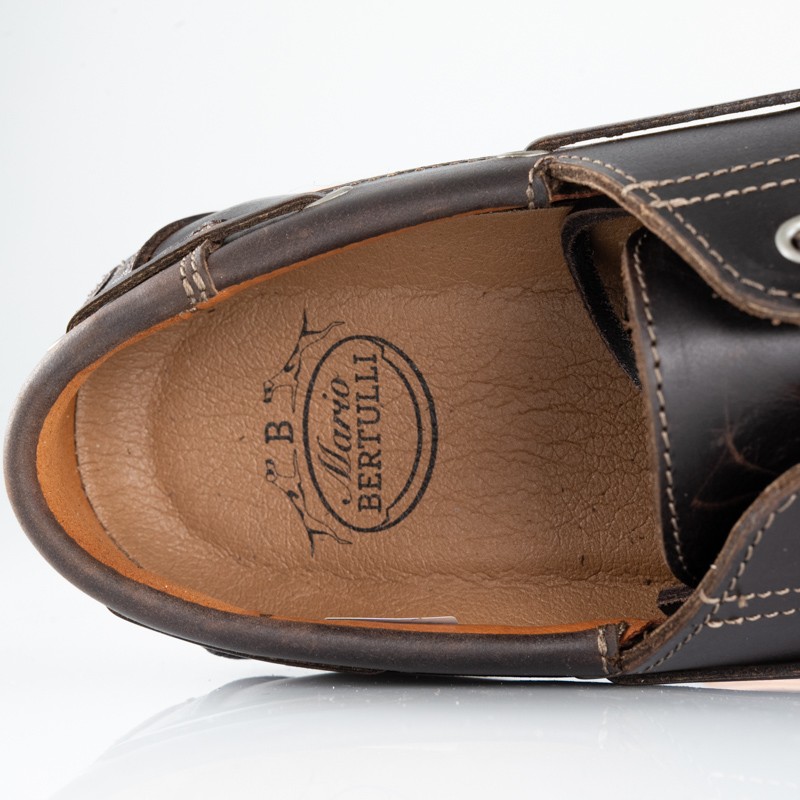 Manarola brown height-increasing boat shoes +5 cm