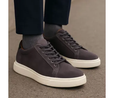 Elevator Sneakers | grey +3.0" | Mario Bertulli