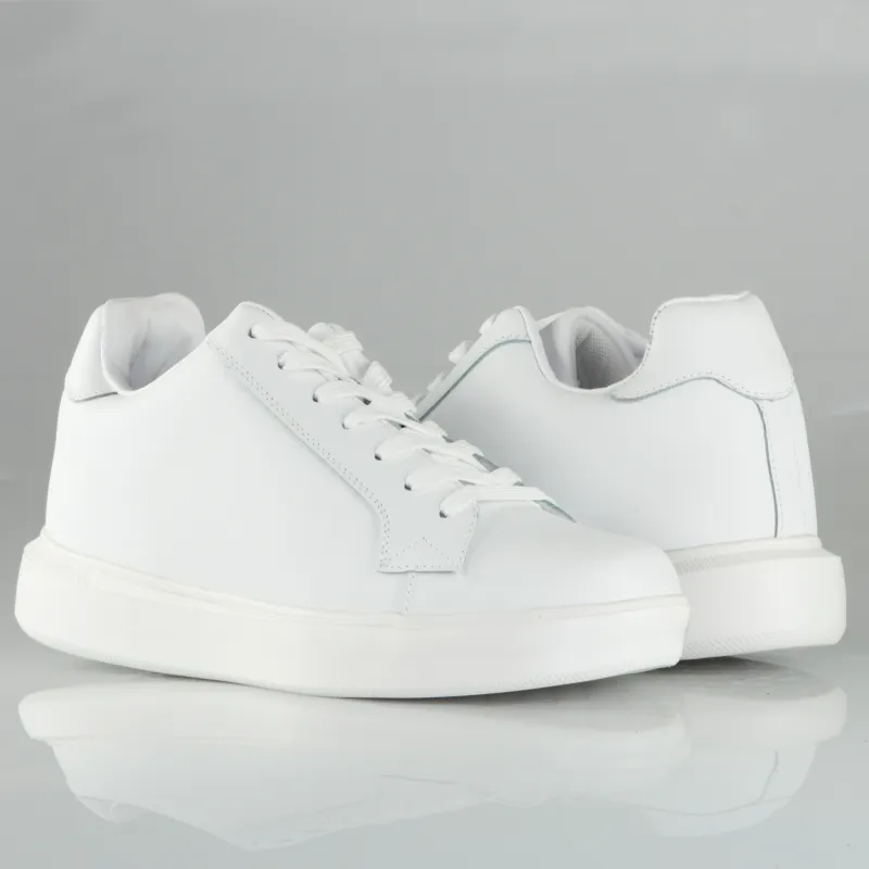 Lecce Height-Increasing White Sneakers +7 cm (Same size as the ordered model)