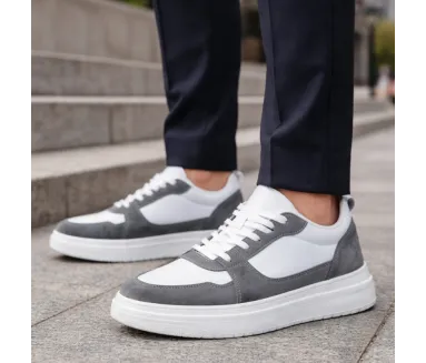 Assisi Elevator Sneaker white and grey +6 cm