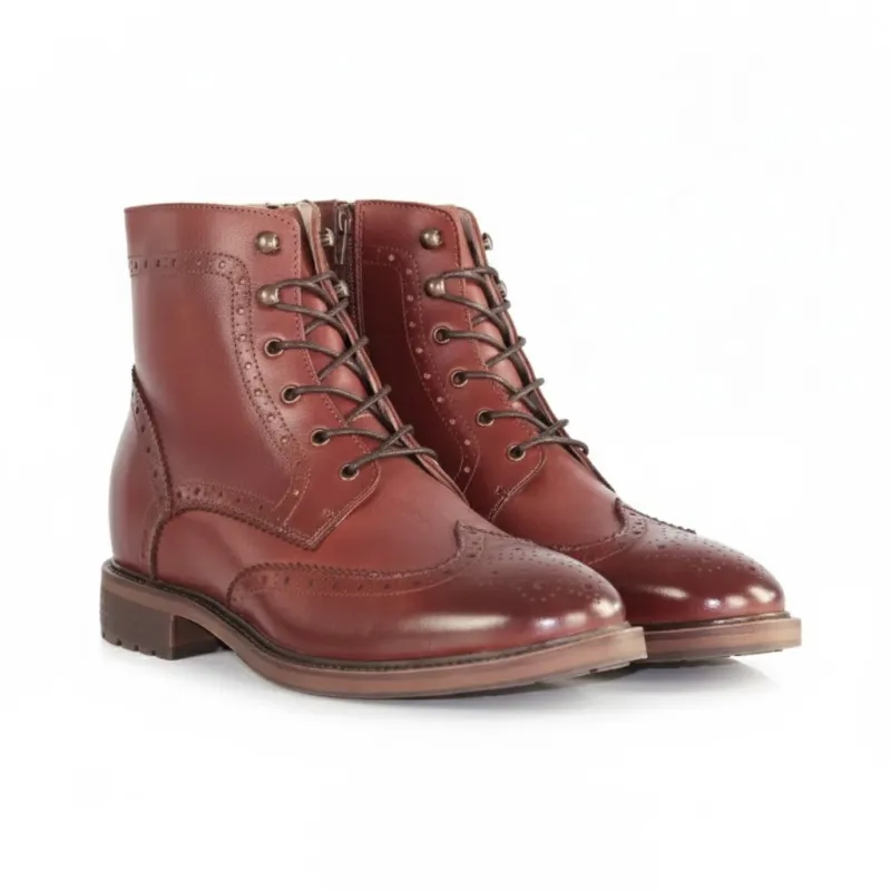 Vercelli Brown Height-Increasing Boots +6 cm