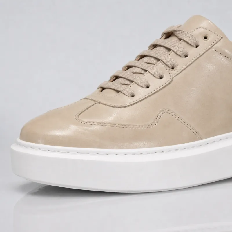 Elevator sneaker | Genova beige +6 cm | Mario Bertulli