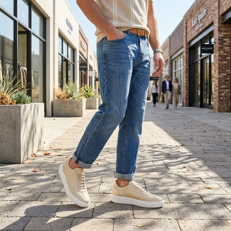 Elevator sneaker | Genova beige +6 cm | Mario Bertulli